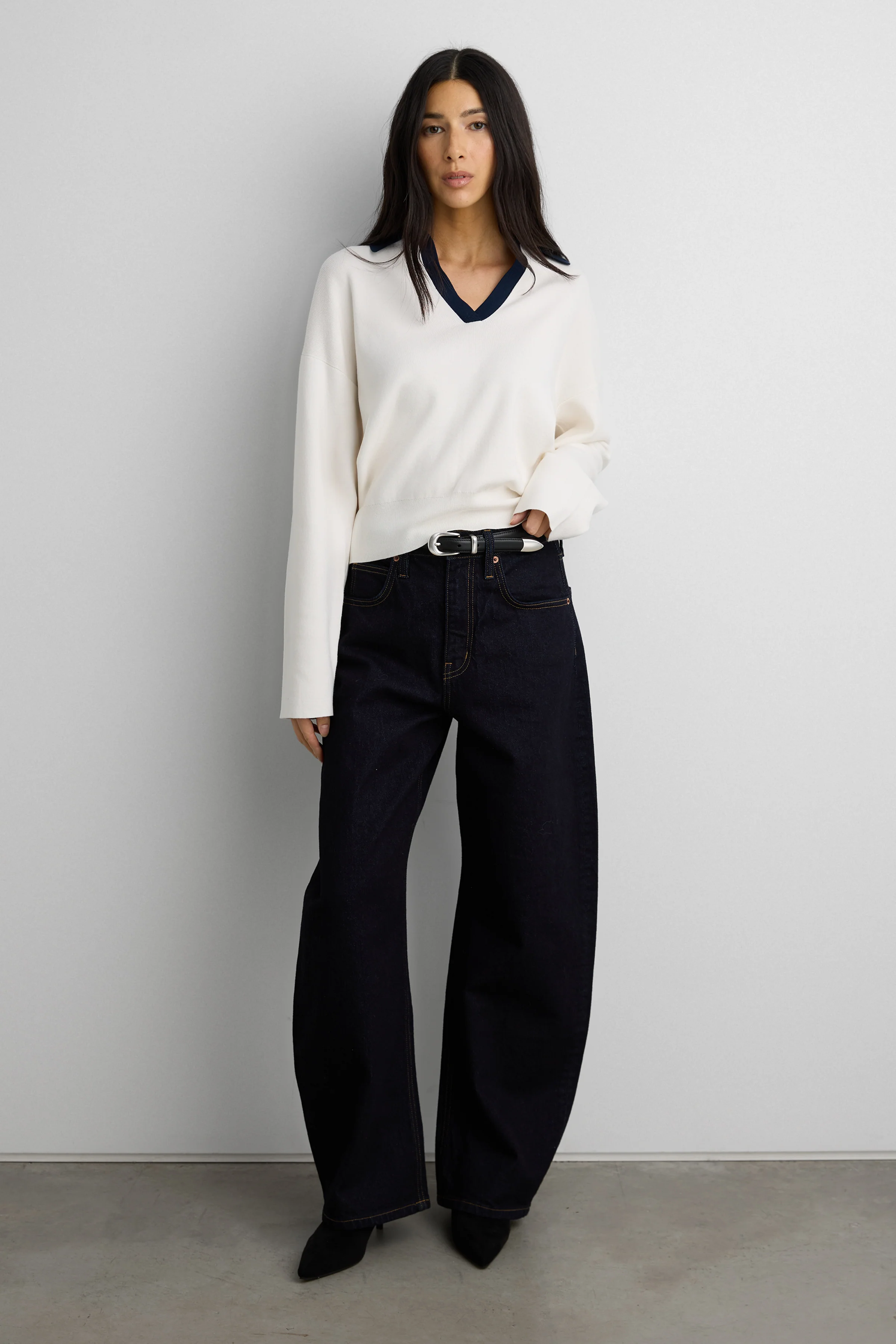 CONTRAST COLLARED SWEATER - Image 6