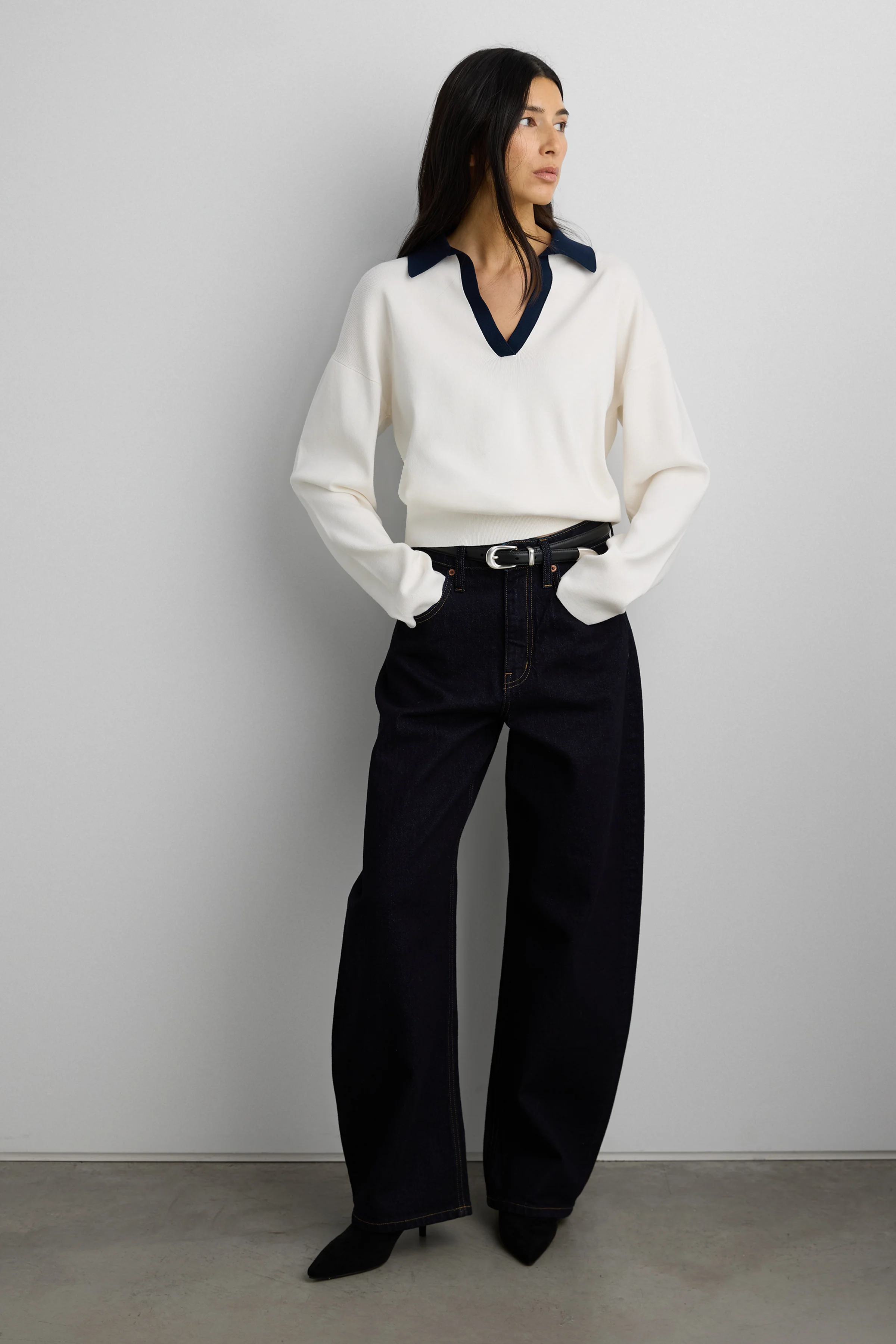 CONTRAST COLLARED SWEATER - Image 7