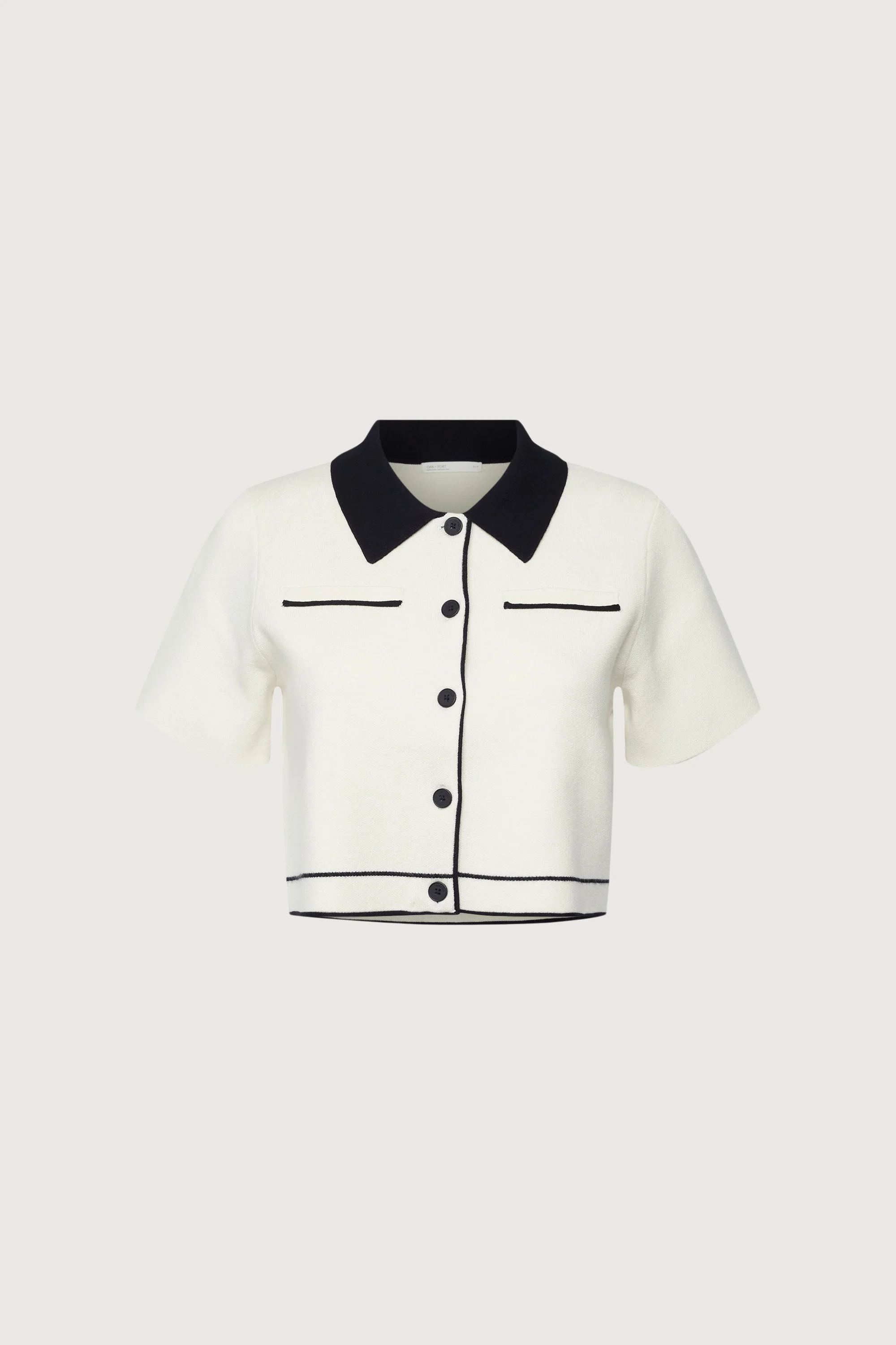 CROPPED KNIT CONTRAST TRIM TOP - Image 13