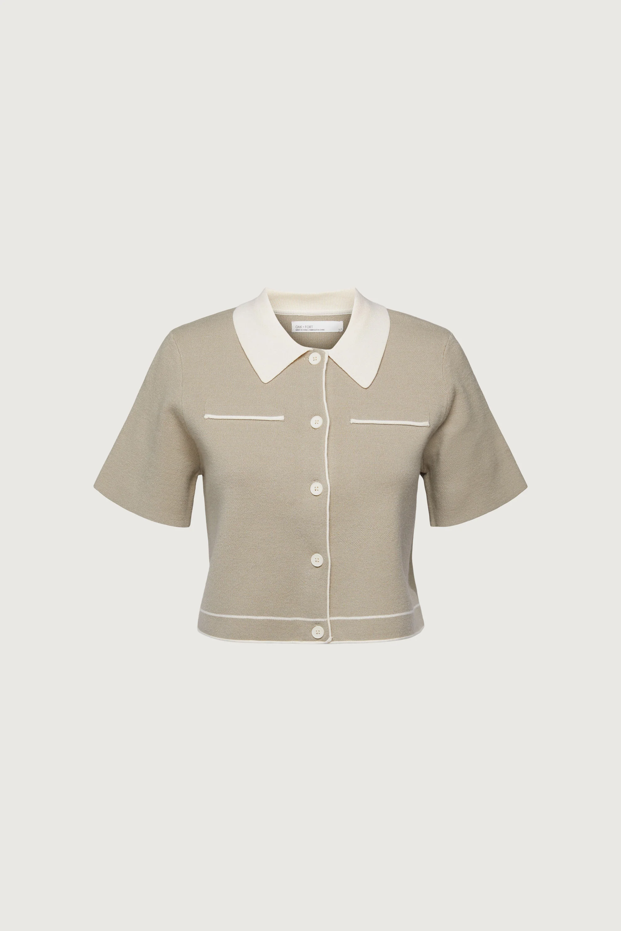 CROPPED KNIT CONTRAST TRIM TOP - Image 14