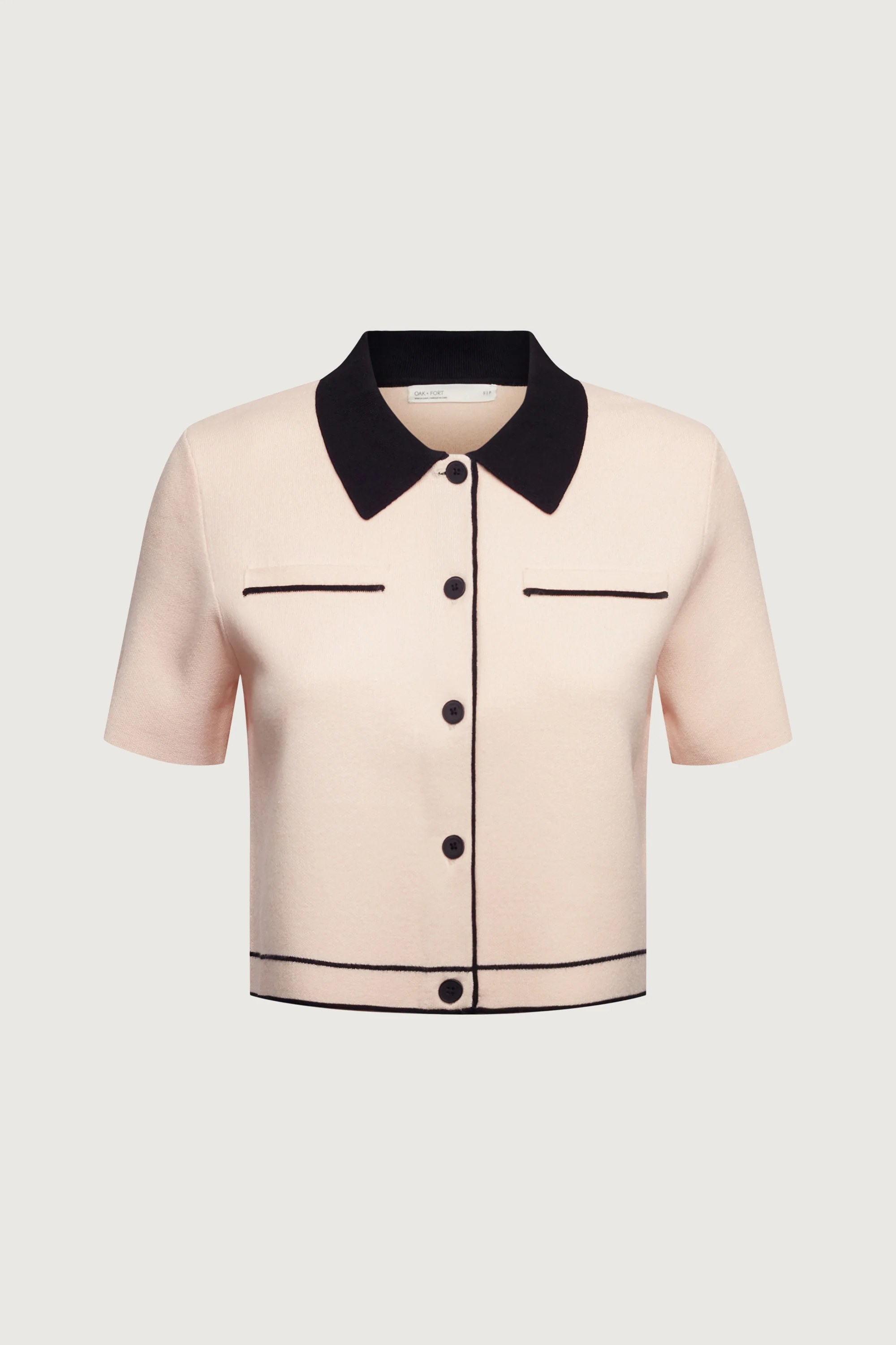 CROPPED KNIT CONTRAST TRIM TOP - Image 7