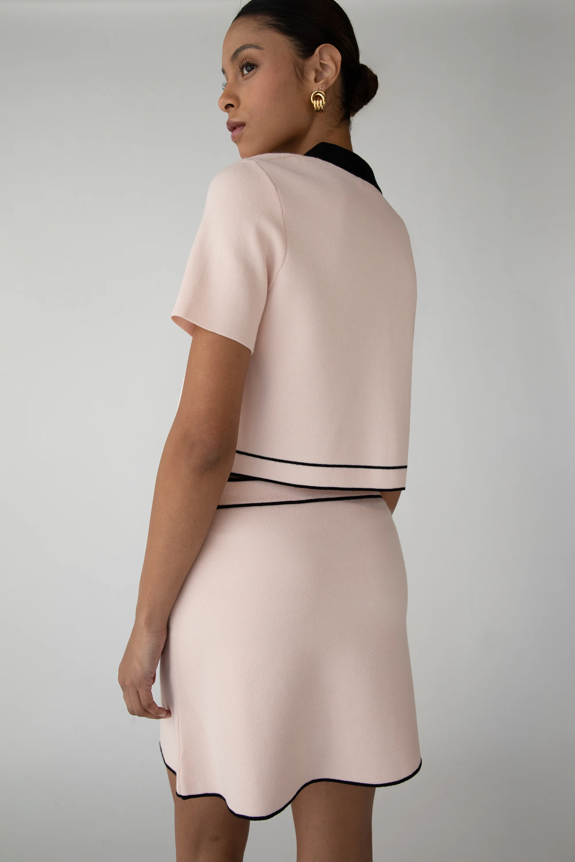 CROPPED KNIT CONTRAST TRIM TOP - Image 8