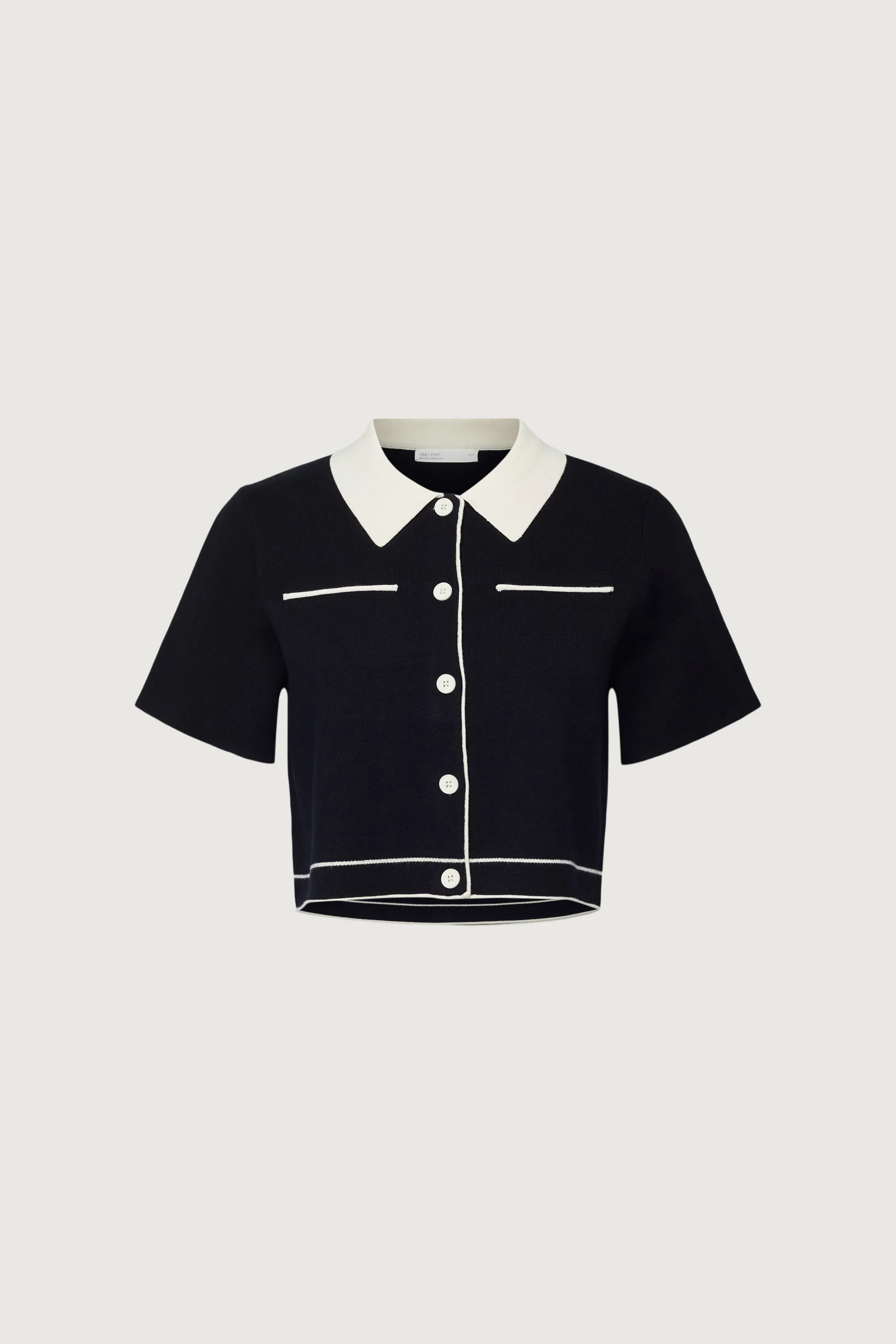 CROPPED KNIT CONTRAST TRIM TOP - Image 9