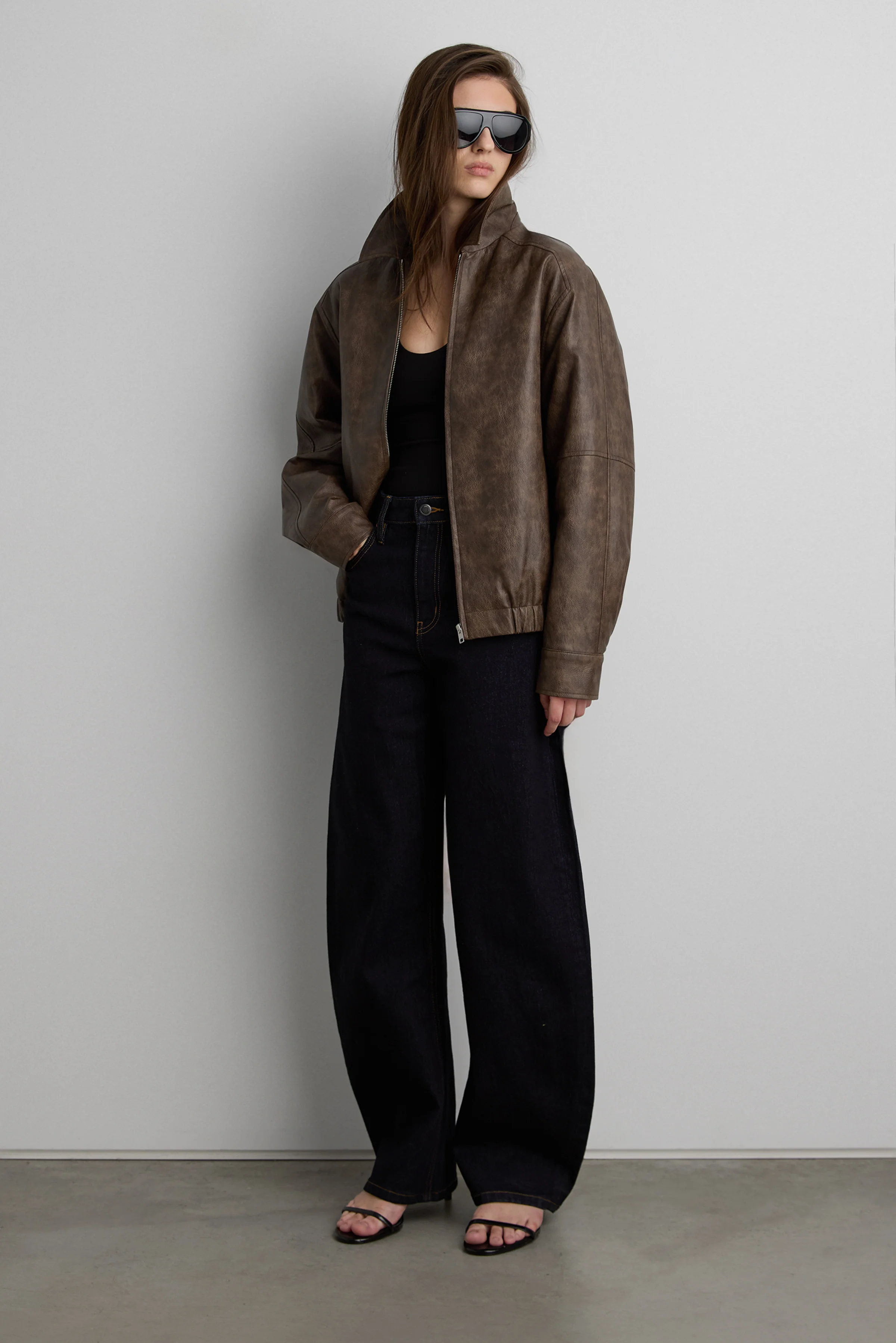 VEGAN LEATHER BOMBER JACKET - Image 3