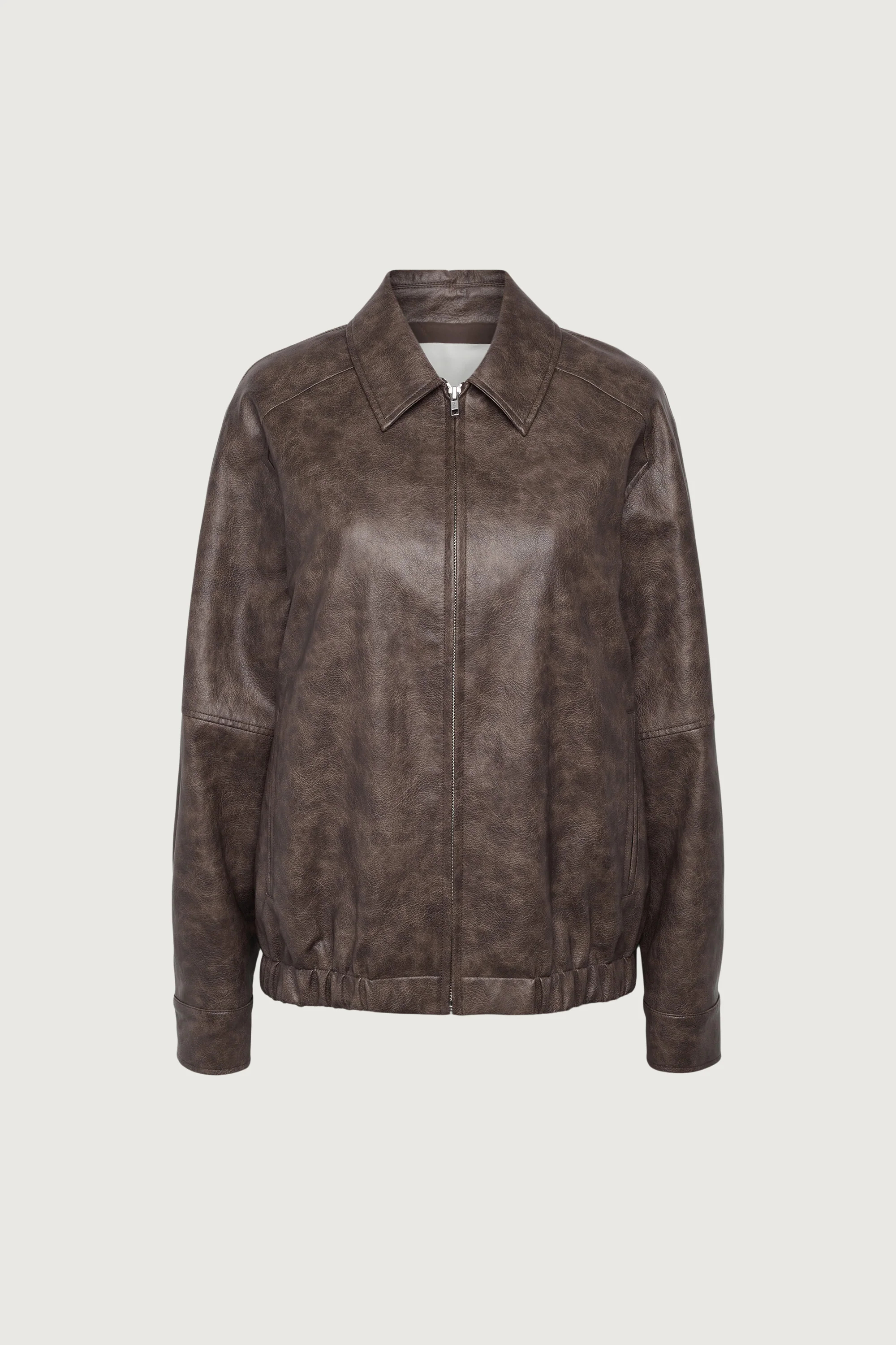 VEGAN LEATHER BOMBER JACKET - Image 7