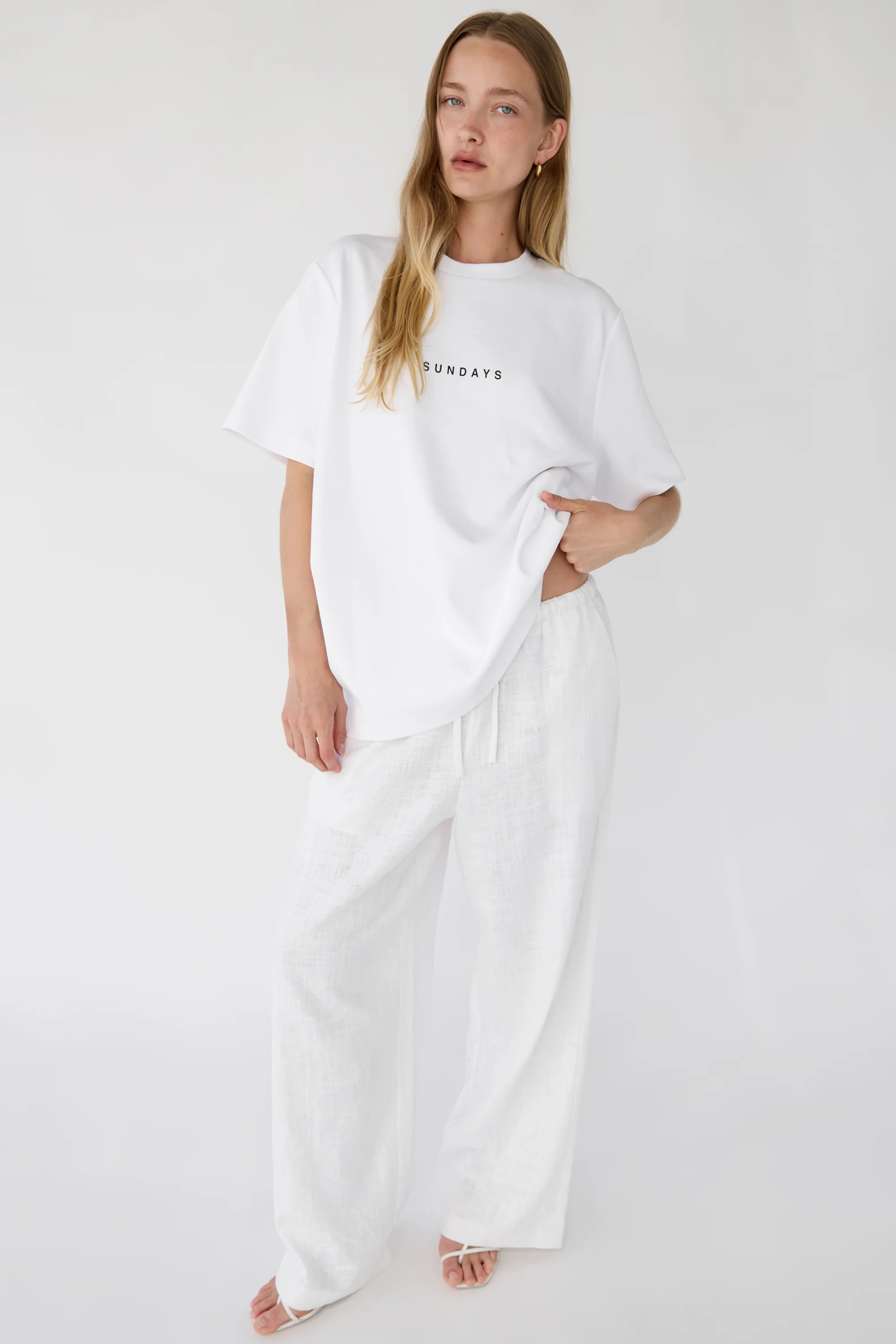 LINEN BLEND WIDE LEG PANT - Image 15
