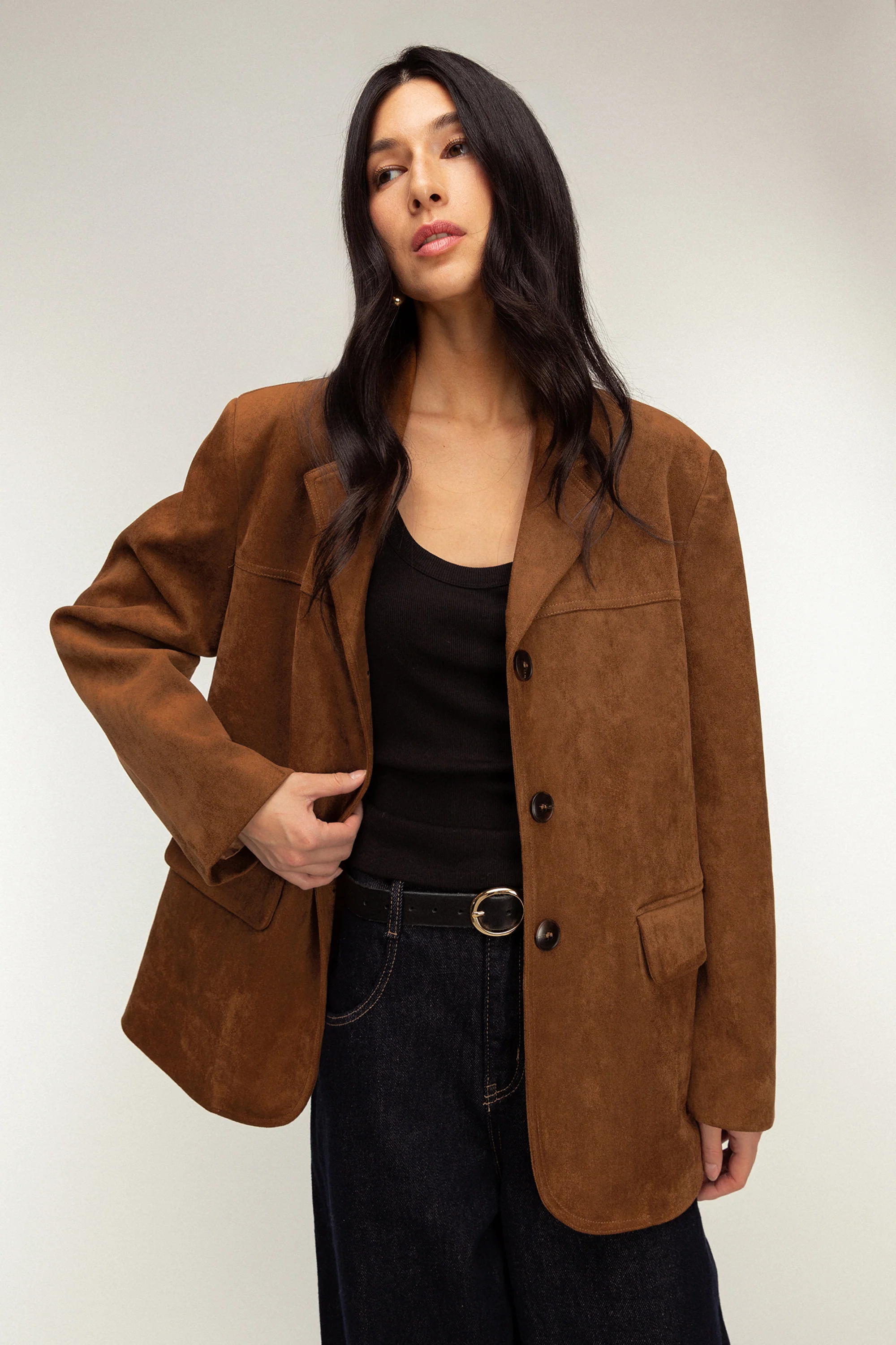 OVERSIZED VEGAN SUEDE BLAZER - Image 10
