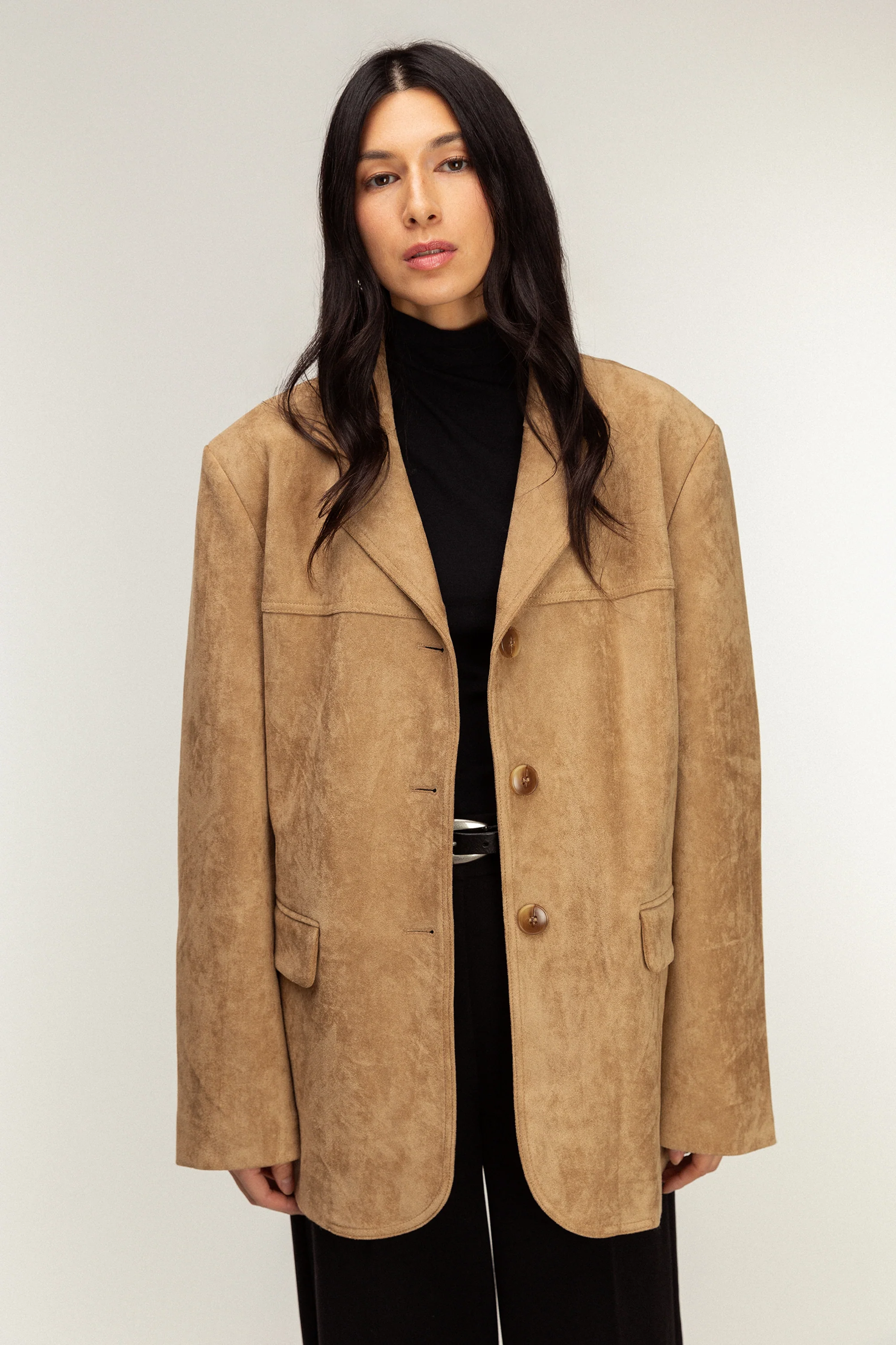 OVERSIZED VEGAN SUEDE BLAZER - Image 12