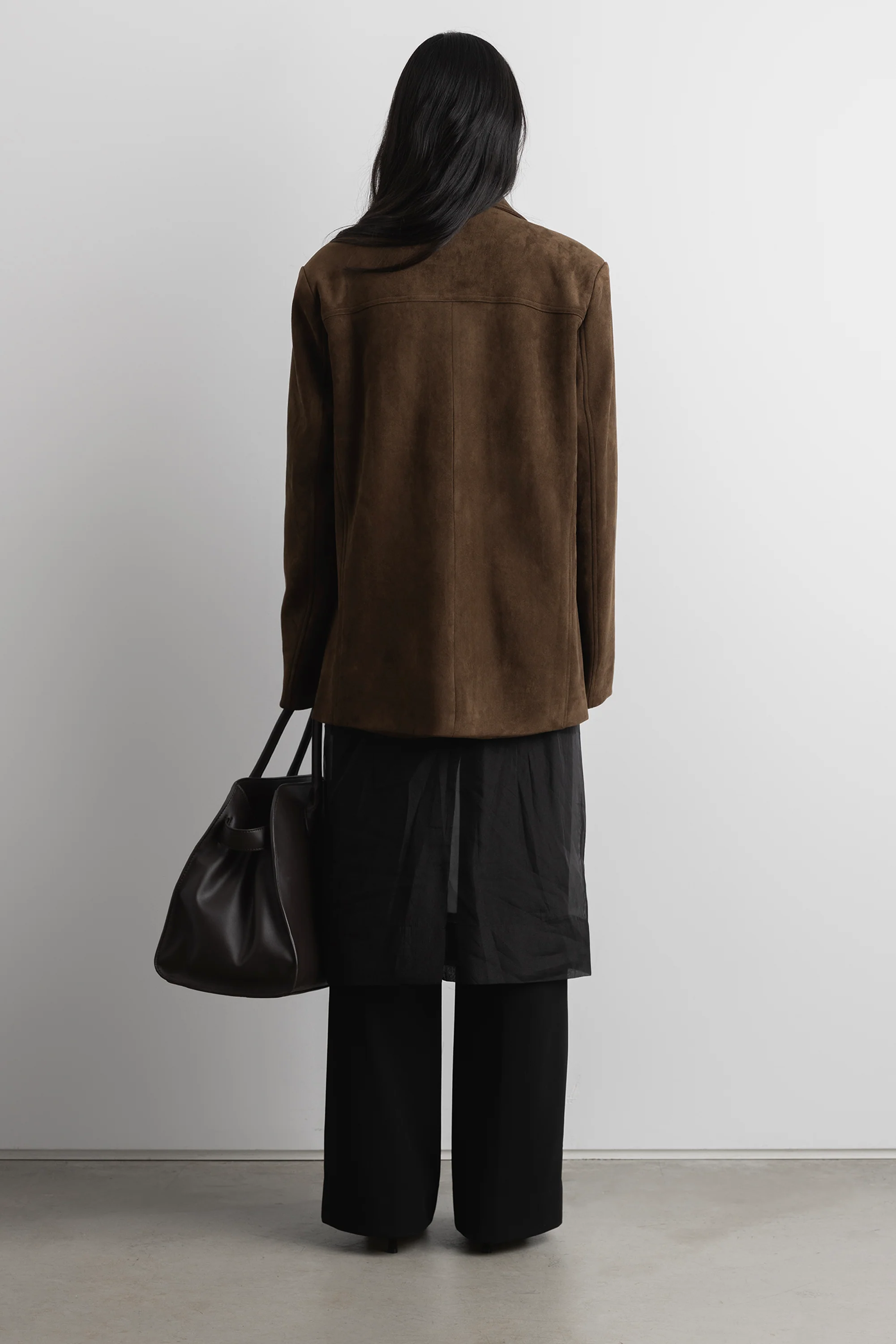 OVERSIZED VEGAN SUEDE BLAZER - Image 4