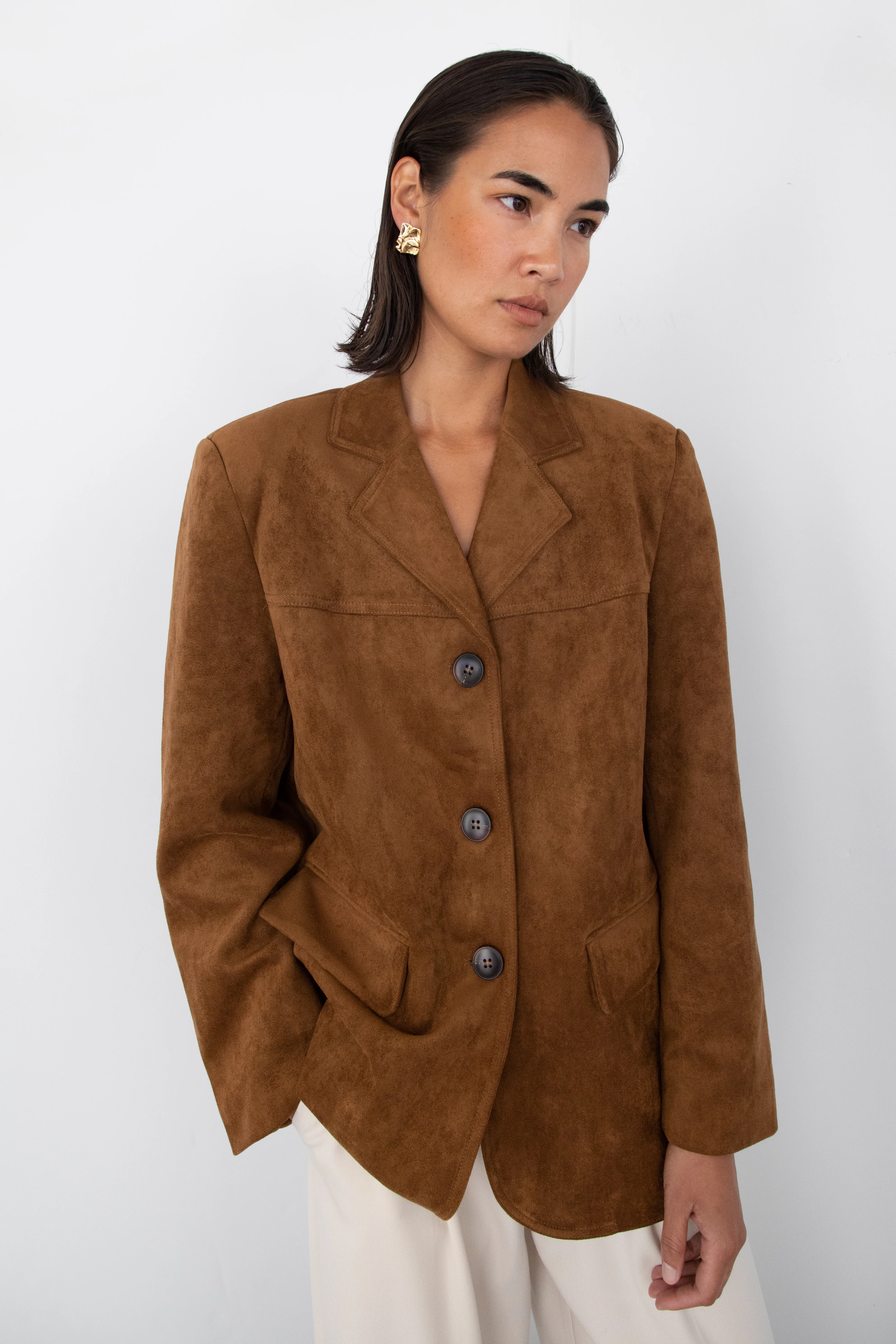 OVERSIZED VEGAN SUEDE BLAZER - Image 6