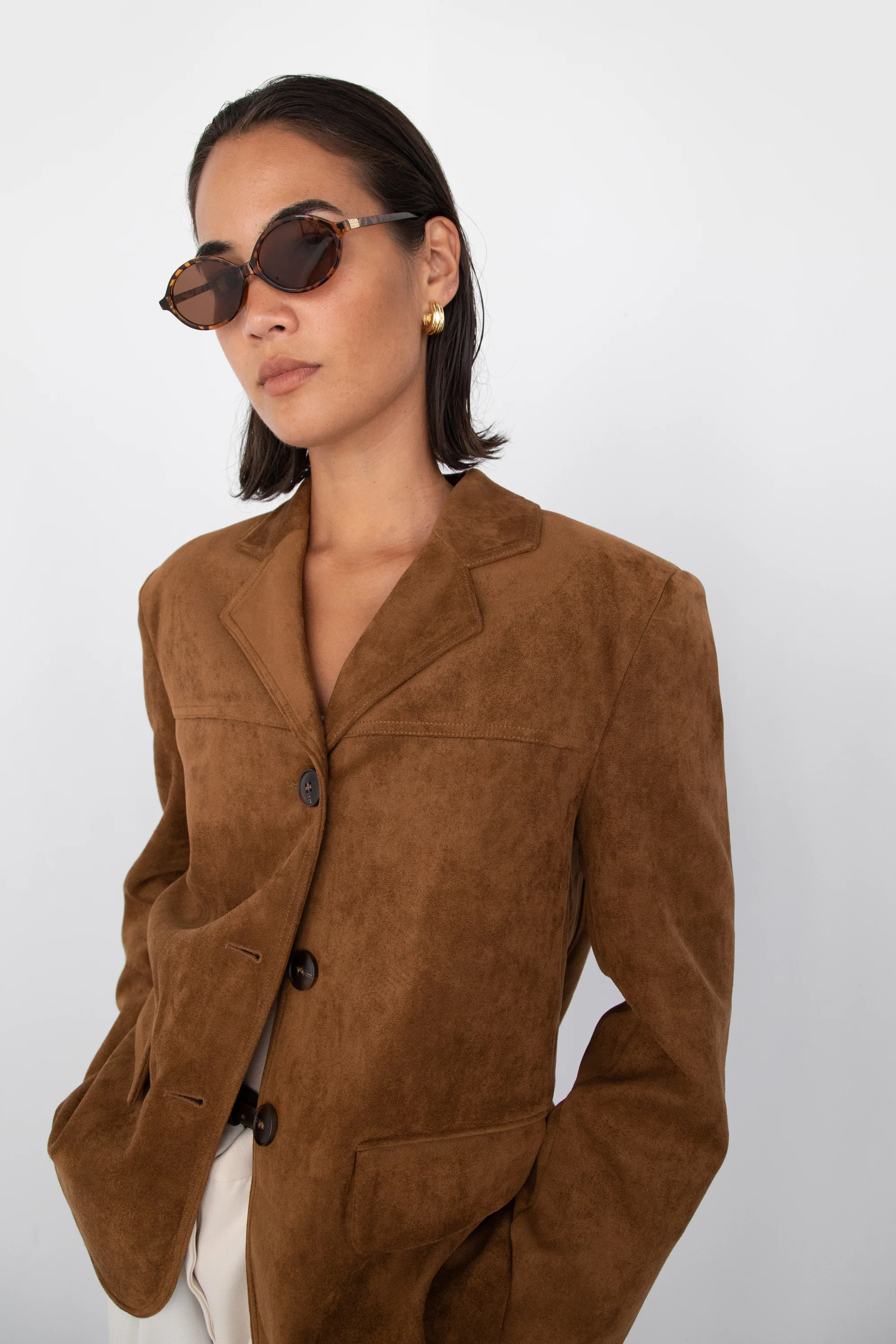 OVERSIZED VEGAN SUEDE BLAZER - Image 7