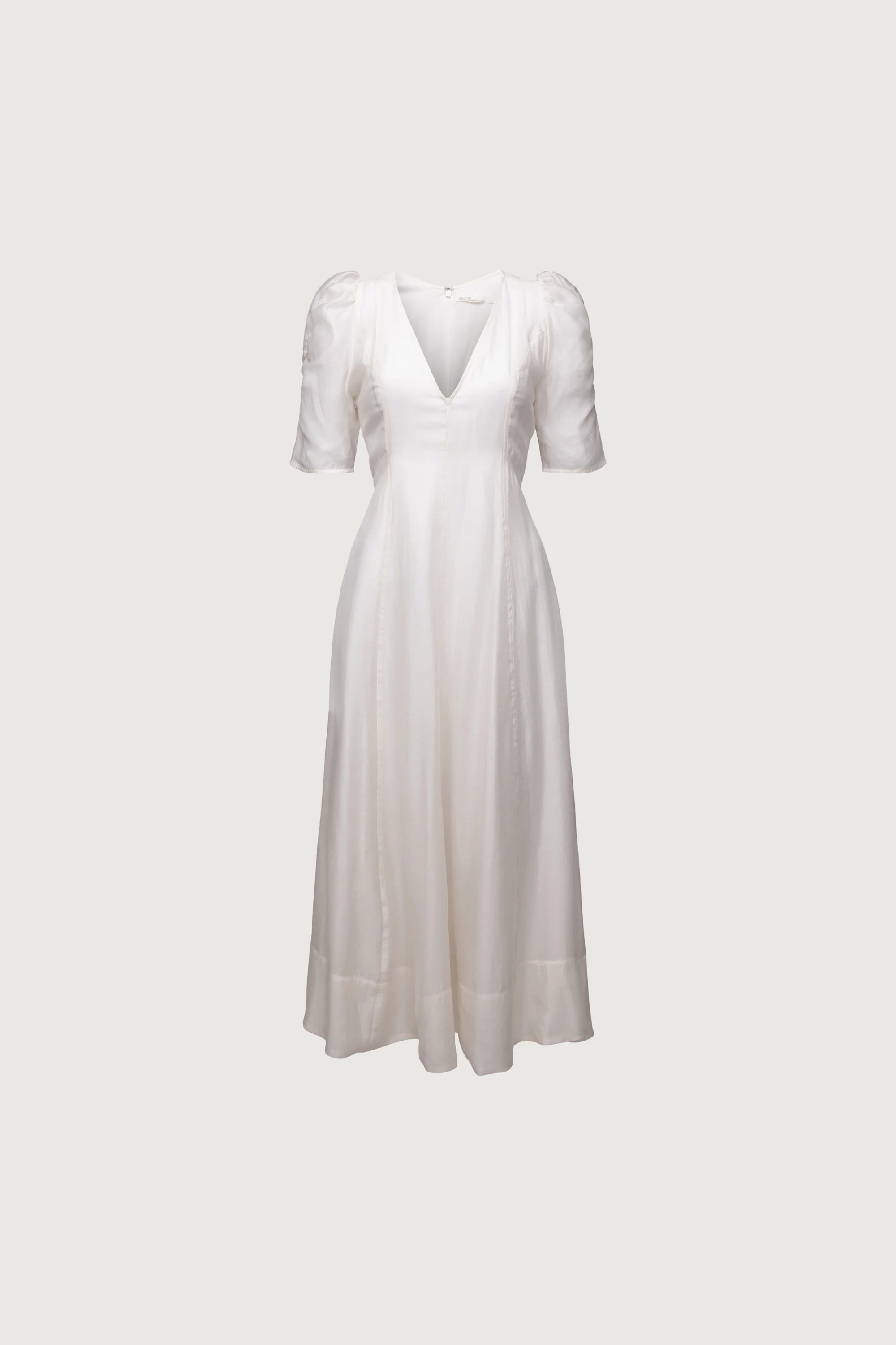 V-NECK PUFF SLEEVE MAXI DRESS - Image 7