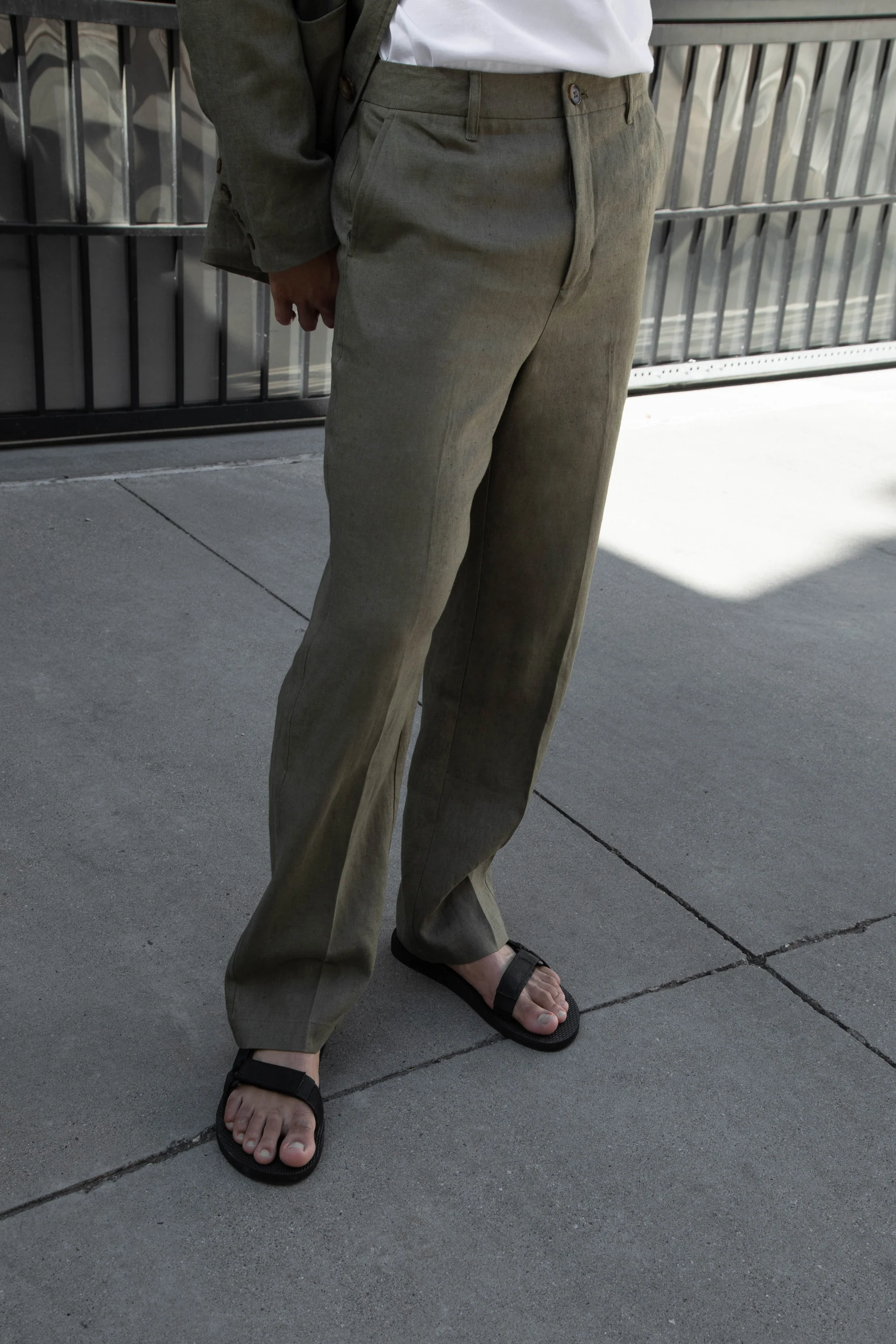 100% LINEN STRAIGHT LEG PANT - Image 3