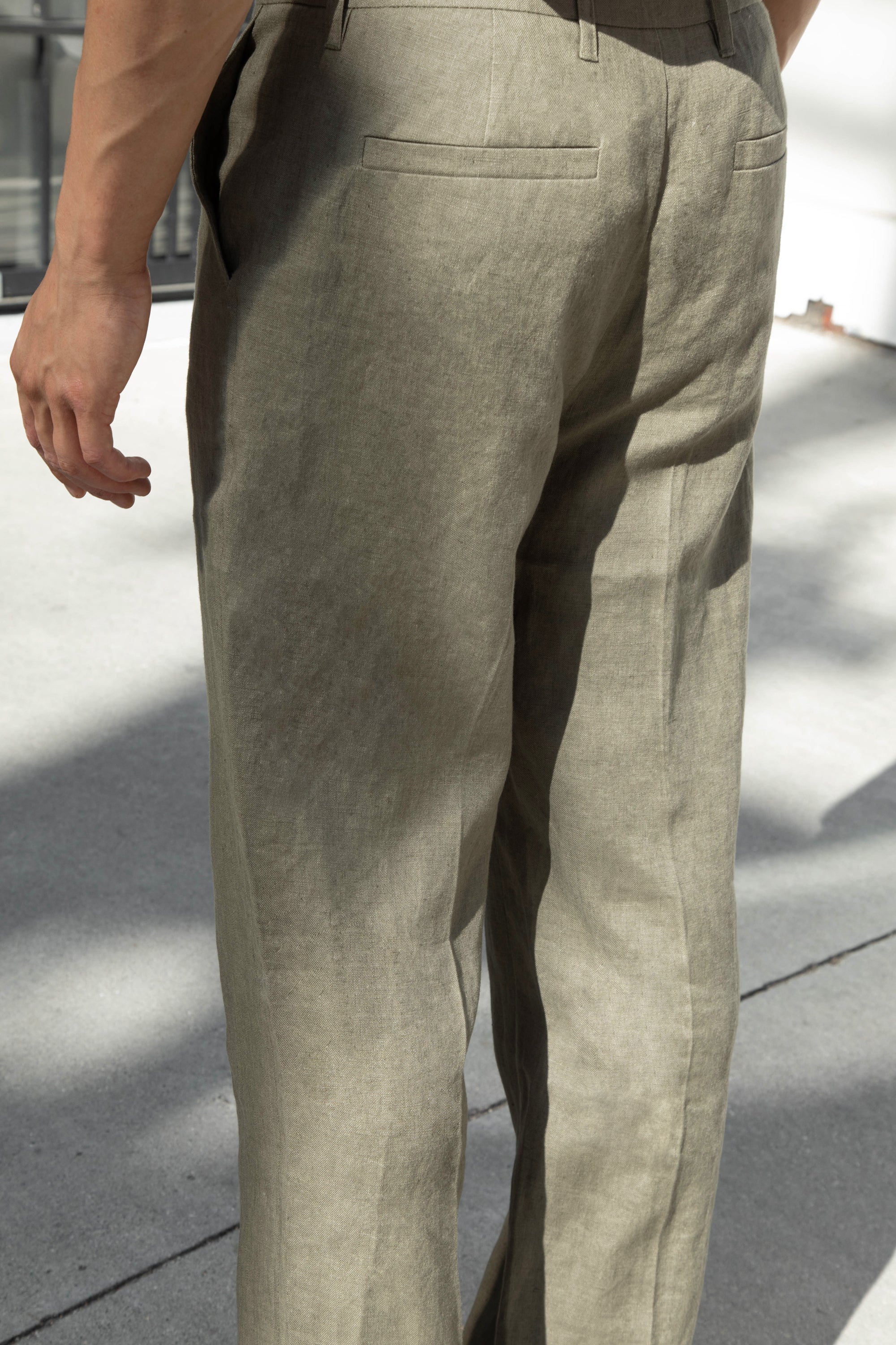 100% LINEN STRAIGHT LEG PANT - Image 4