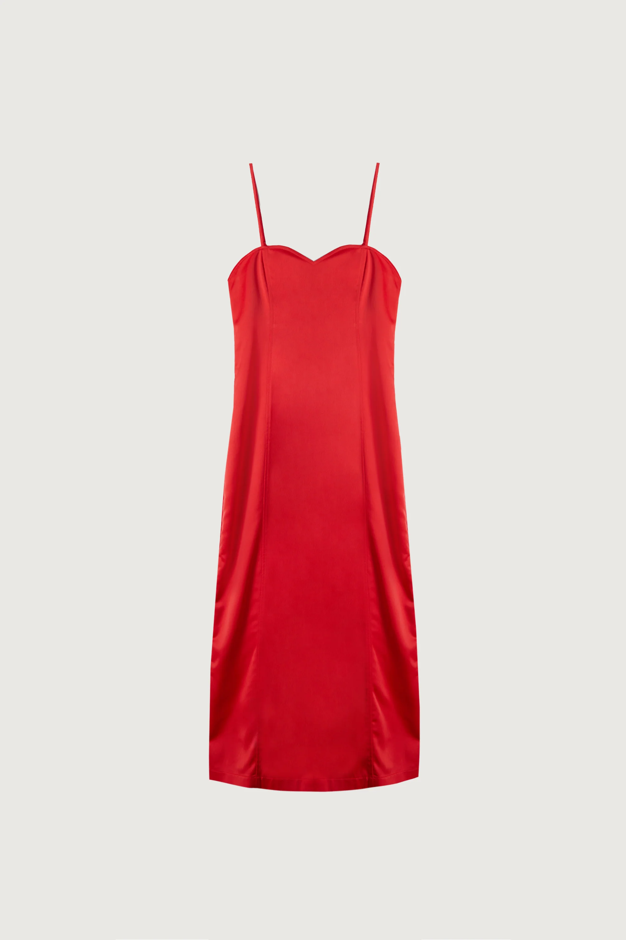 SATIN SWEETHEART MIDI DRESS - Image 6