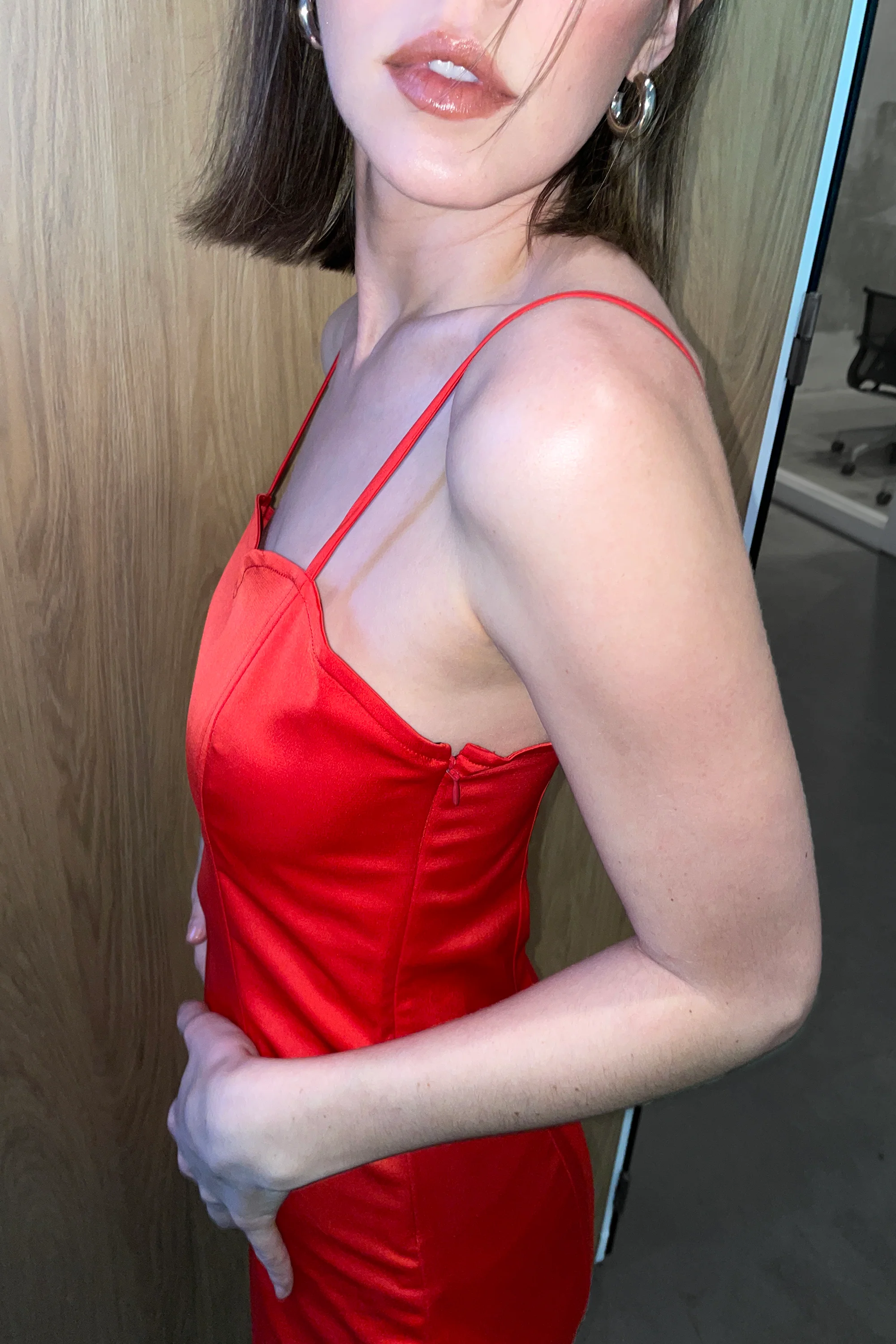 SATIN SWEETHEART MIDI DRESS - Image 7