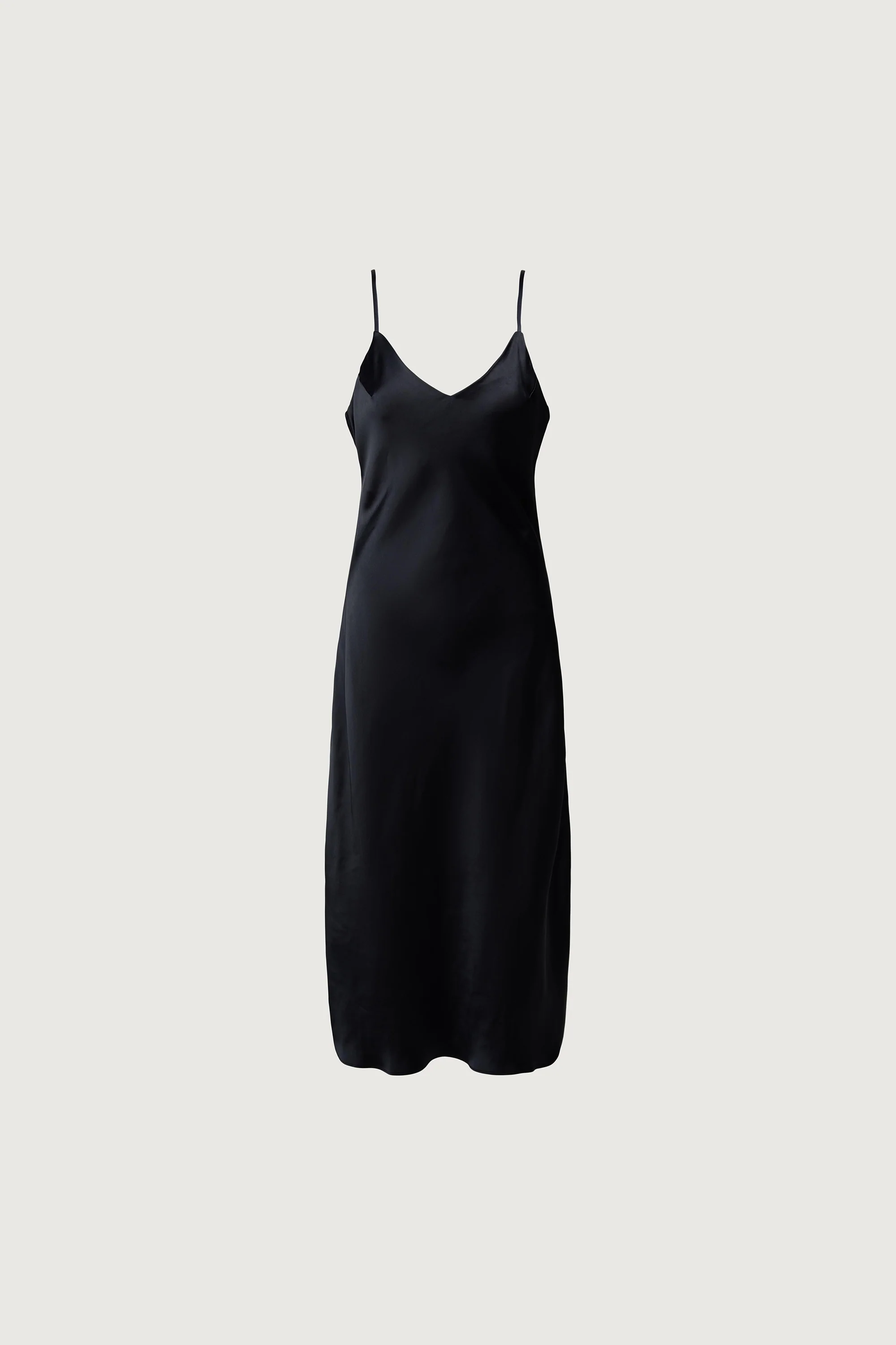 SATIN V-NECK SLIP MIDI DRESS - Image 3