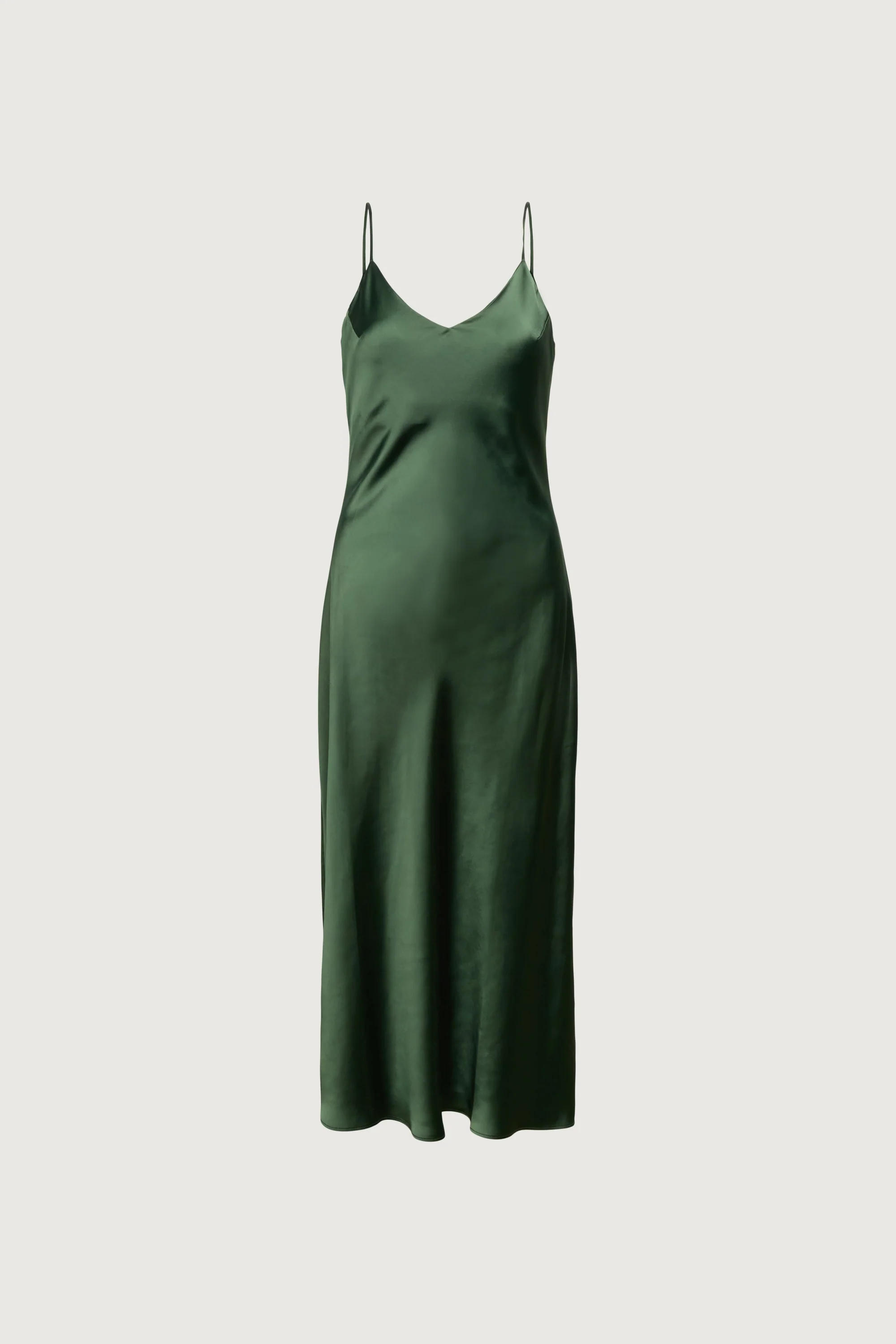 SATIN V-NECK SLIP MIDI DRESS - Image 4